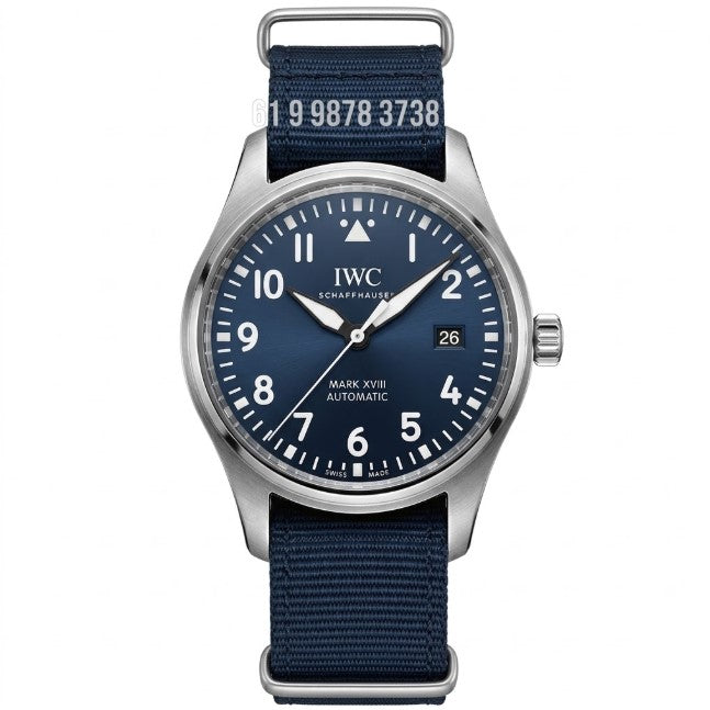 IWC MARK XVIII PRATA AZUL NYLON 40MM SUPER CLONE