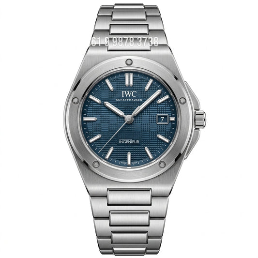 IWC INGENIEUR PRATA AZUL SUPER CLONE