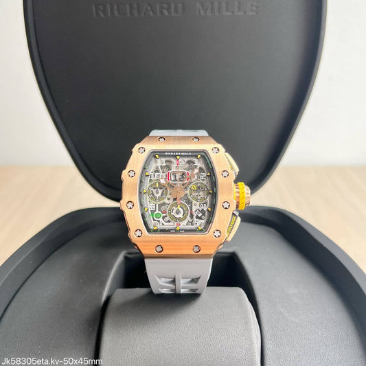 RICHARD MILLE FELIPE MASSA ROSÊ E Cinza ETA JK58305 SUPER CLONE