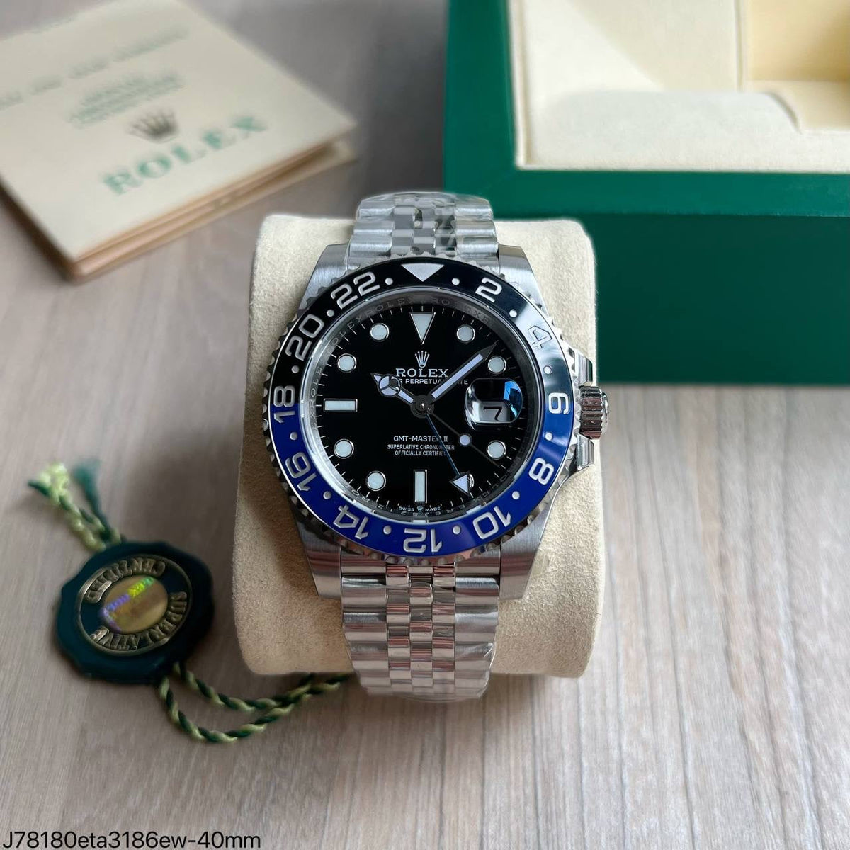 ROLEX GMT MASTER II BATMAN JUBILEU ETA 3186 SUPER CLONE