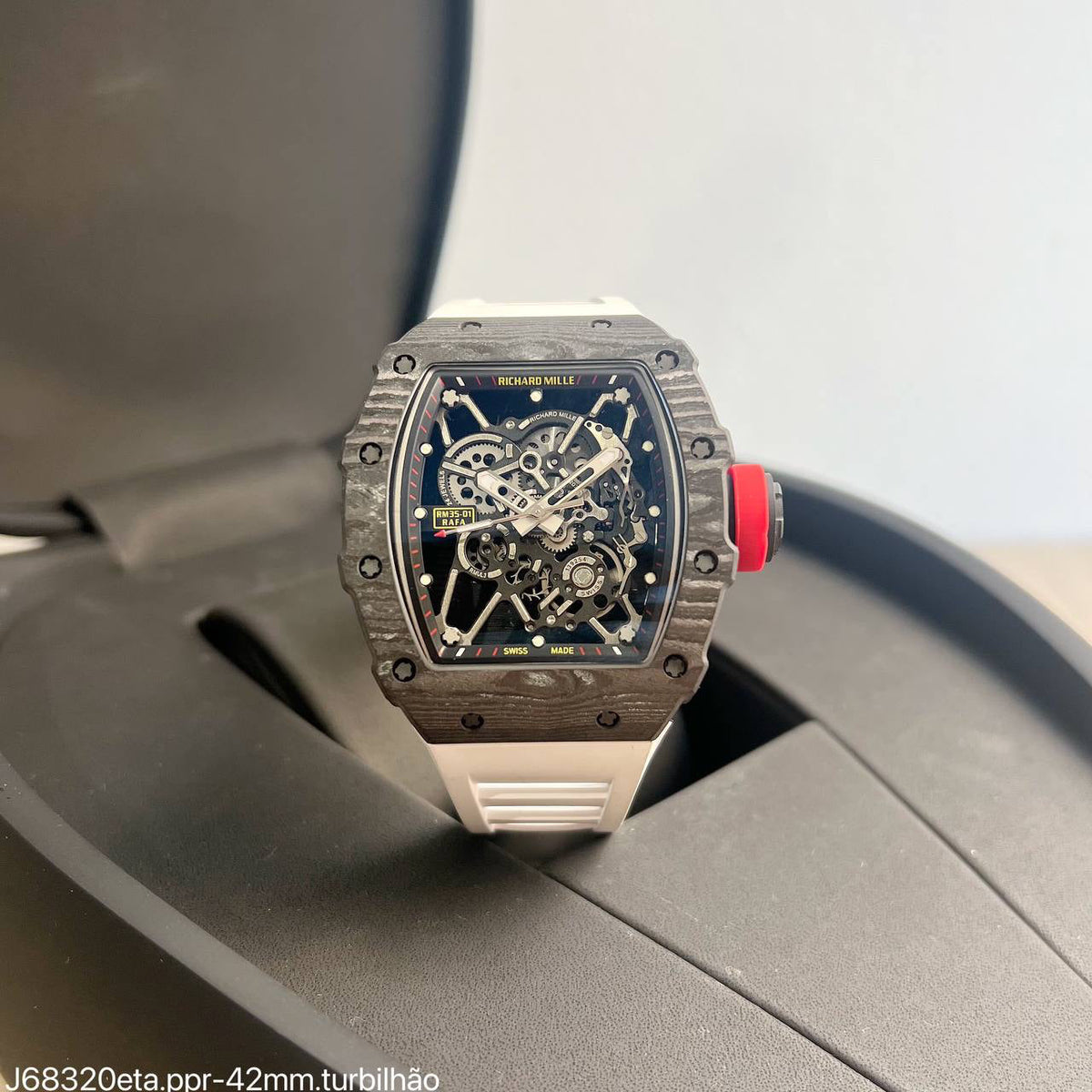 RICHARD MILLE RAFAEL NADAL ETA TURBILHÃO J68320 SUPER CLONE
