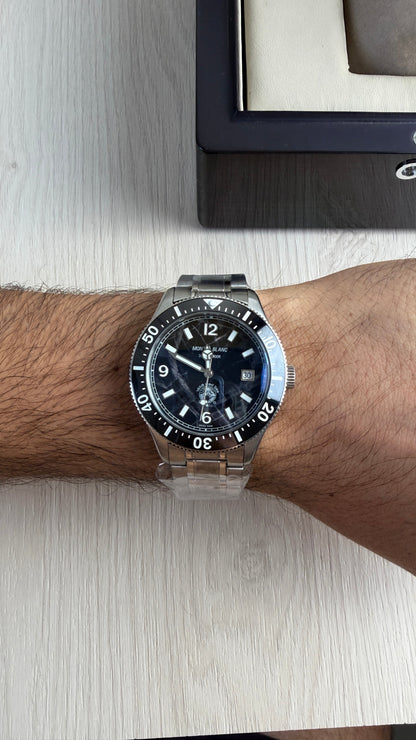 MONT BLANC AÇO PRATA PRETO 43MM