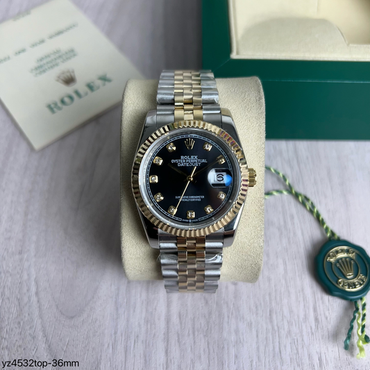 ROLEX DATEJUST MISTO DOURADO FEMININO BRILHANTES 36MM