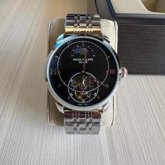 PATEK PHILIPPE PRATA PRETO AUTOMATICO 43MM