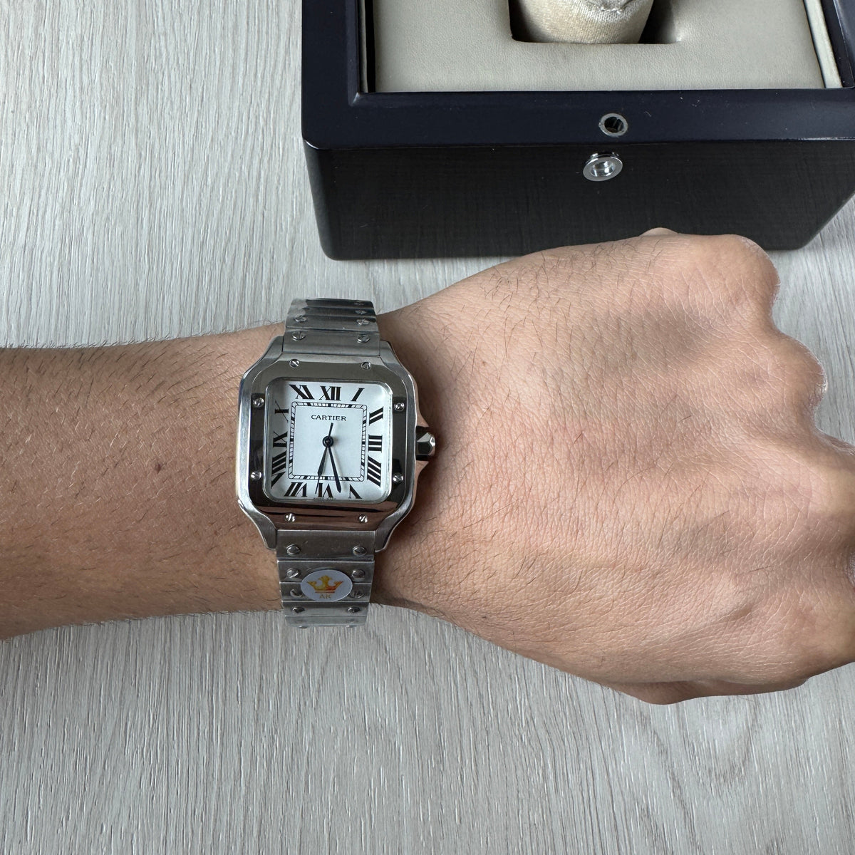 CARTIER SANTOS PRATA BRANCO 36MM X 44MM