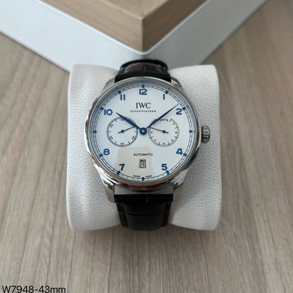 IWC PORTUGUESE PRATA BRANCO COURO AUTOMÁTICO 42MM