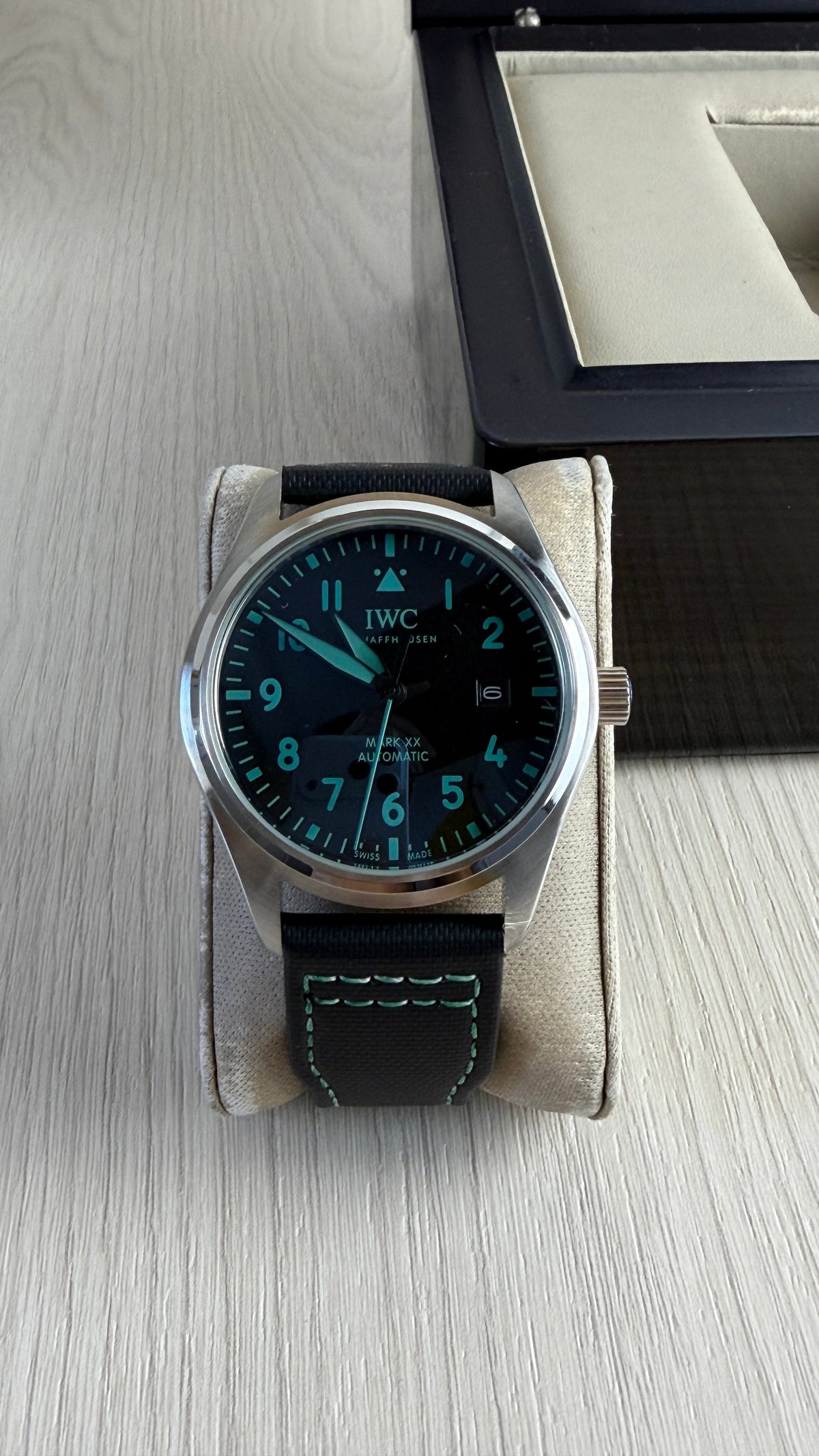 IWC  PRATA COURO AUTOMÁTICO 41MM