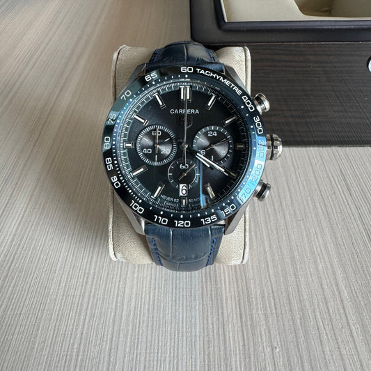 TAG HEUER CARRERA PRATA AZUL  41MM
