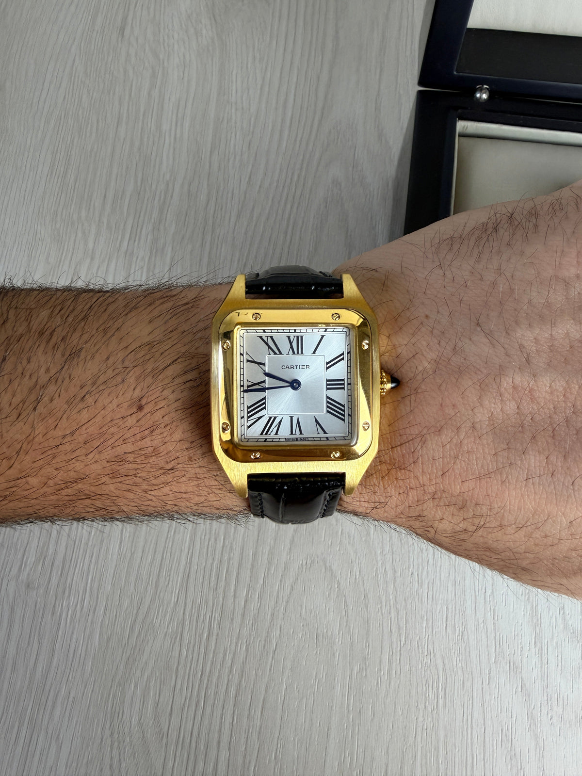 CARTIER SANTOS DUMONT DOURADO LARGE 31MM X 44MM