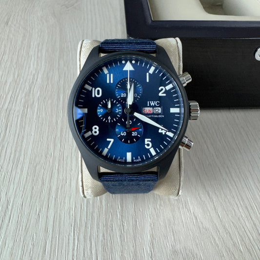 IWC PILOT TOP GUN PRETO AZUL 44M