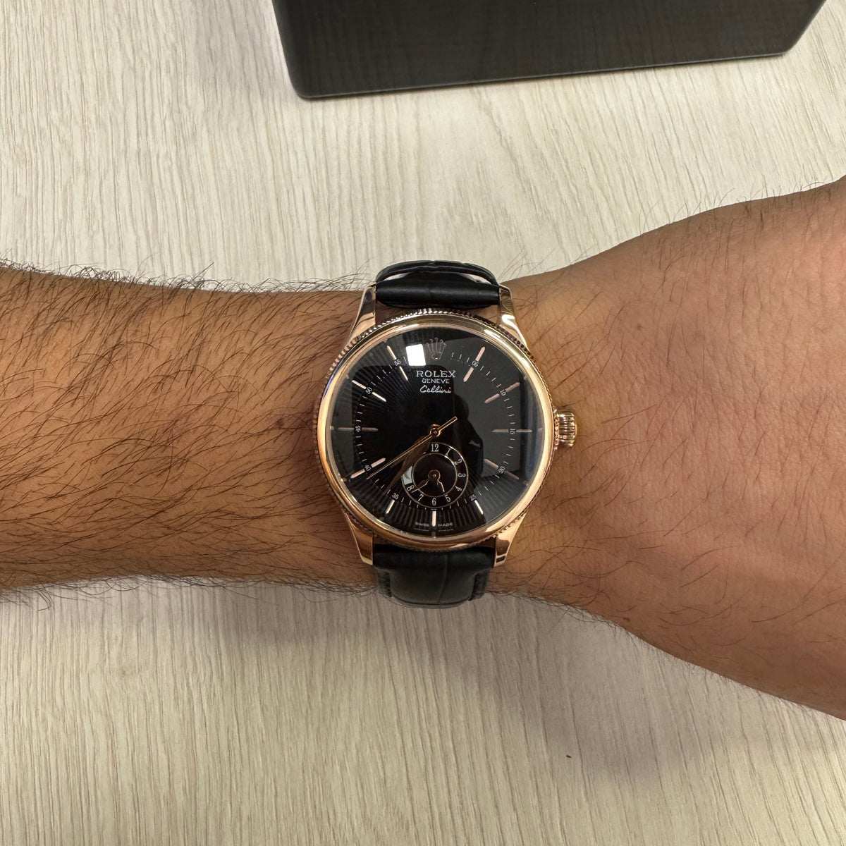 ROLEX CELLINI ROSE COURO 40MM