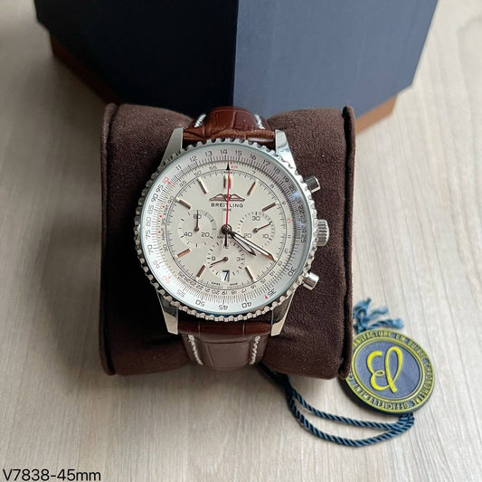 BREITLING NAVITIMER BRANCO COURO 46MM