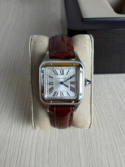 CARTIER SANTOS DUMONT PRATA SMALL 28MM X 38MM FEMININO