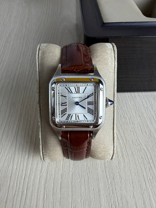 CARTIER SANTOS DUMONT PRATA SMALL 28MM X 38MM FEMININO