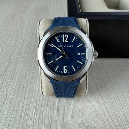 BVLGARI OCTO PRATA AZUL 44MM