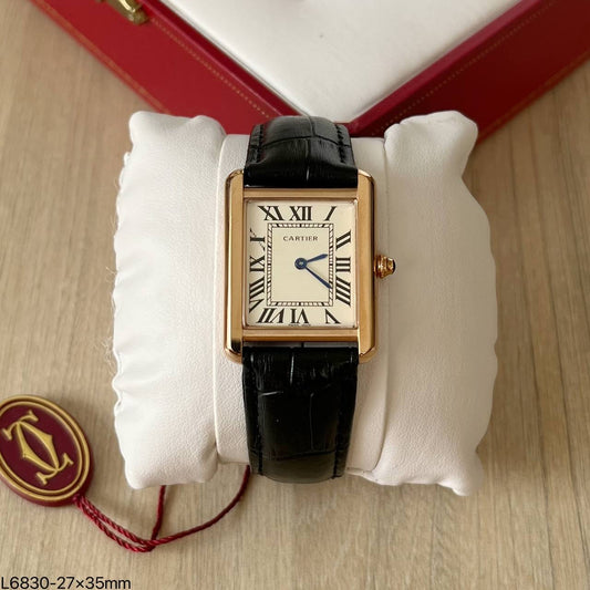 CARTIER TANK SOLO ROSE COURO 27MM X 35MM FEMININO