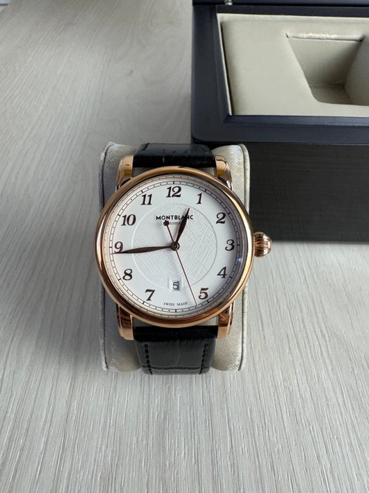 MONT BLANC ROSE COURO AUTOMÁTICO 42MM