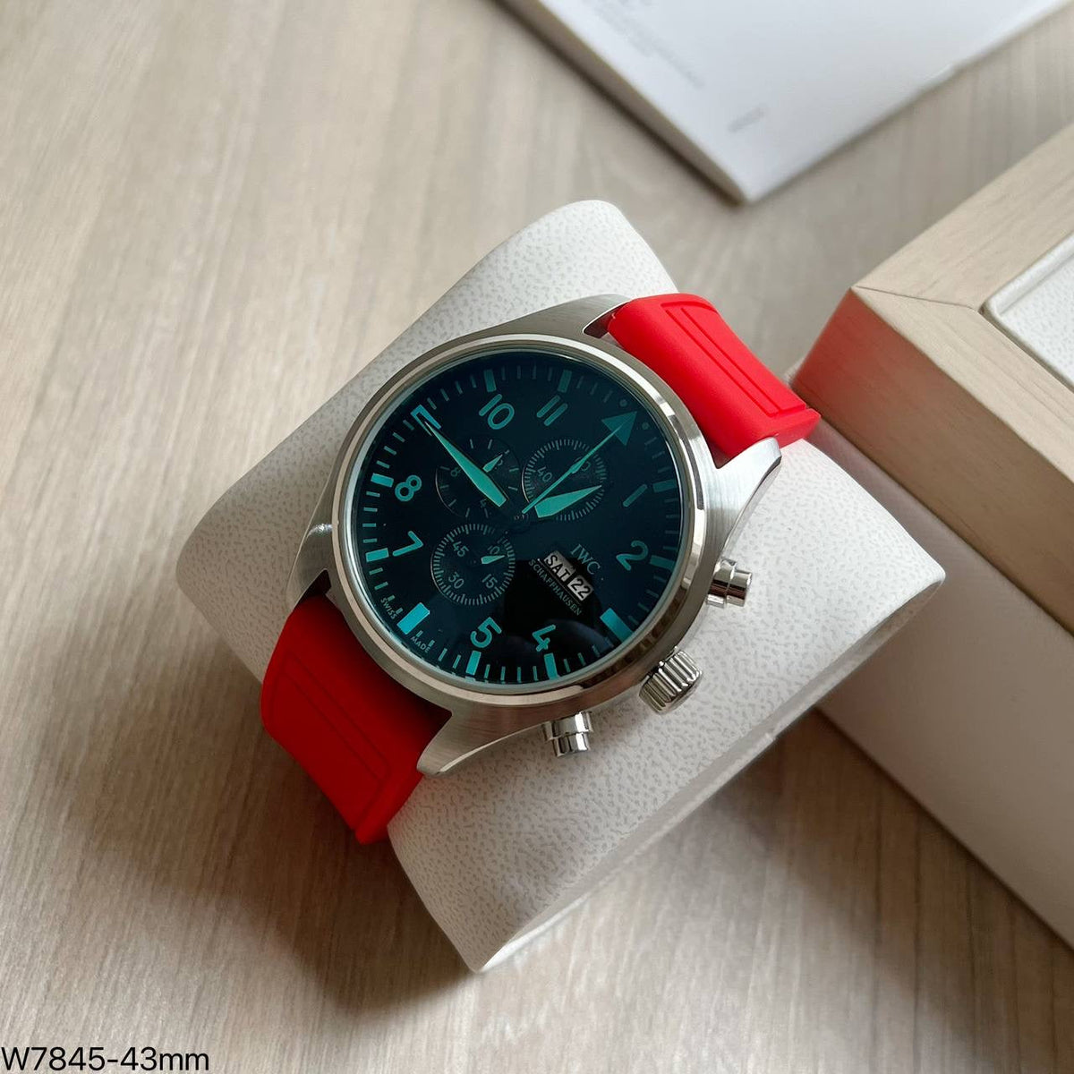 IWC BIG PILOT PRATA VERMELHO 43MM