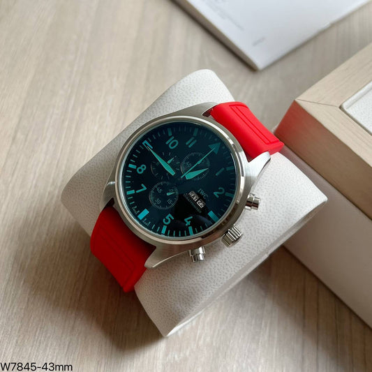 IWC BIG PILOT PRATA VERMELHO 43MM
