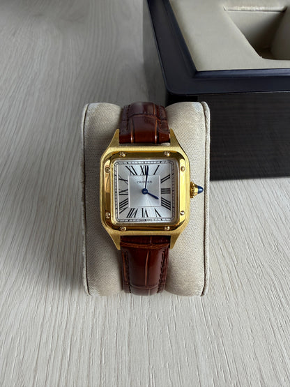 CARTIER SANTOS DUMONT DOURADO SMALL 28MM X 38MM FEMININO