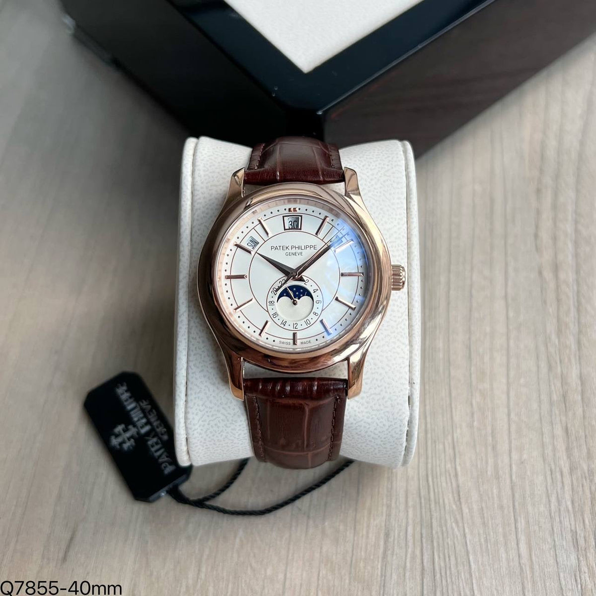 PATEK PHILIPPE ANNUAL CALENDAR ROSE BRANCO AUTOMATICO 40MM