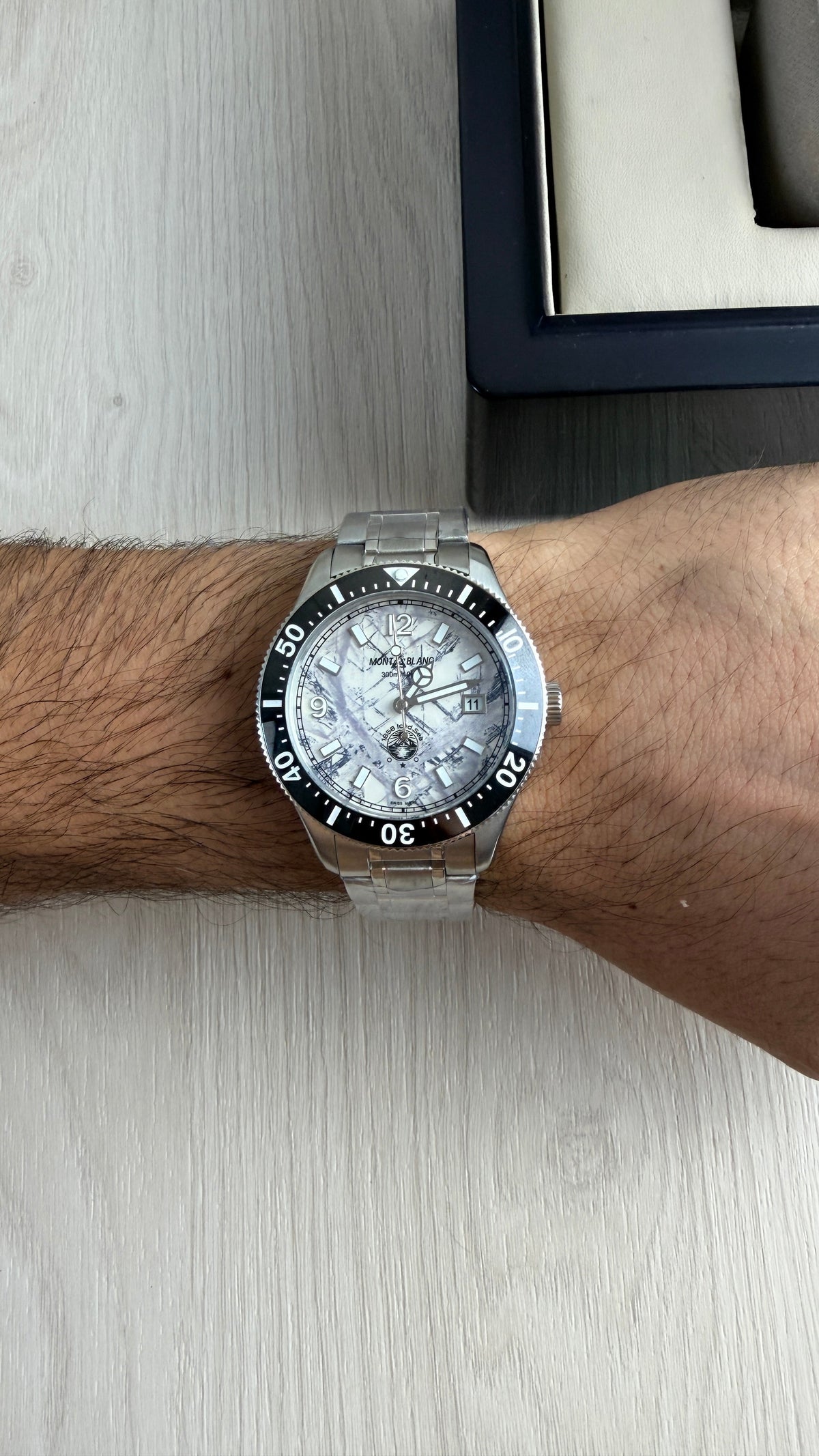 MONT BLANC AÇO PRATA BRANCO 43MM