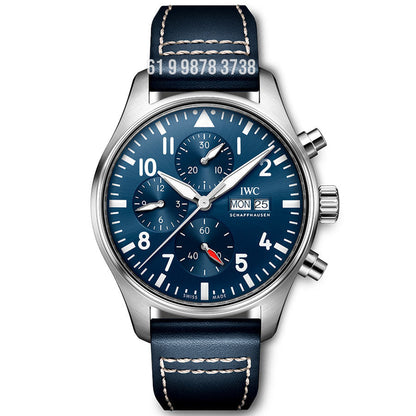IWC PILOT  PRATA AZUL 43MM SUPER CLONE
