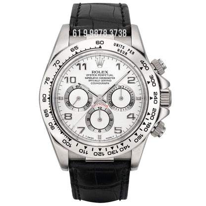ROLEX DAYTONA PRATA BRANCO COURO 40MM SUPER CLONE