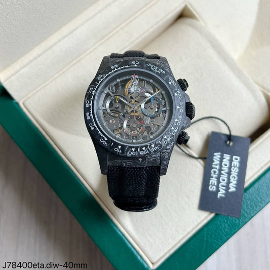 ROLEX DAYTONA DIW CARBONO 40MM PRETO ESQUELETO SUPER CLONE