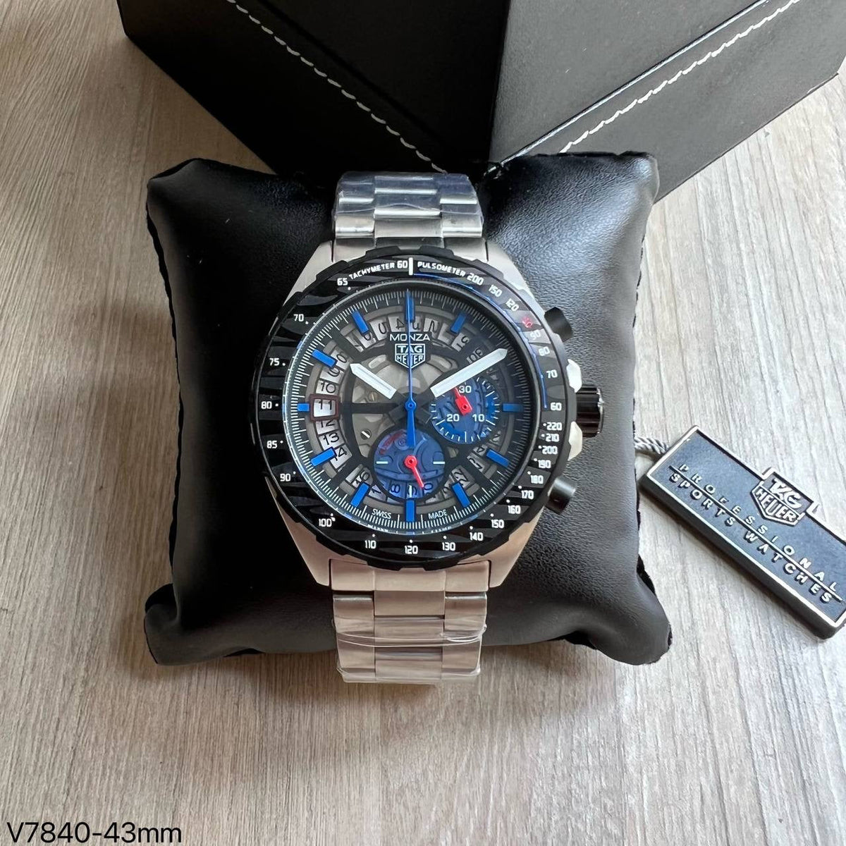 TAG HEUER MONZA PRATA AZUL 43MM