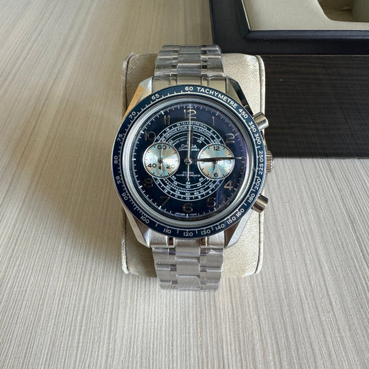 OMEGA SPEEDMASTER PRATA AZUL 44MM