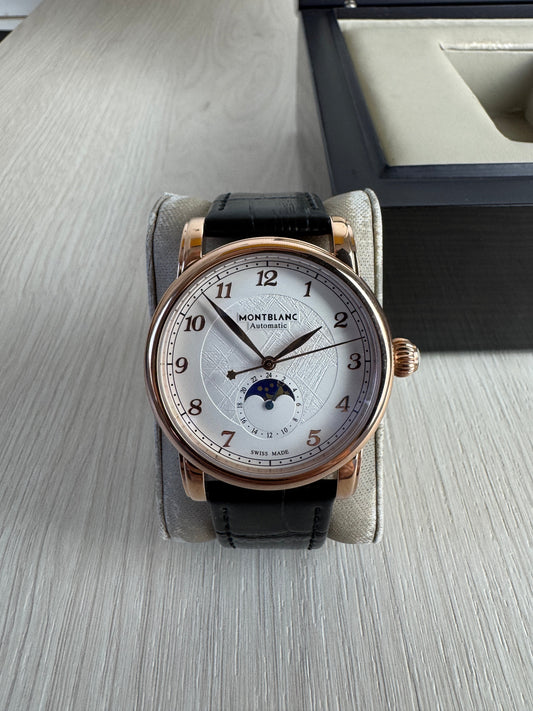 MONT BLANC ROSE COURO AUTOMÁTICO 42MM