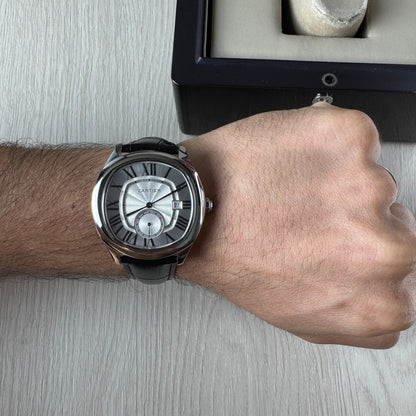 CARTIER DRIVE PRATA BRANCO COURO 41MM