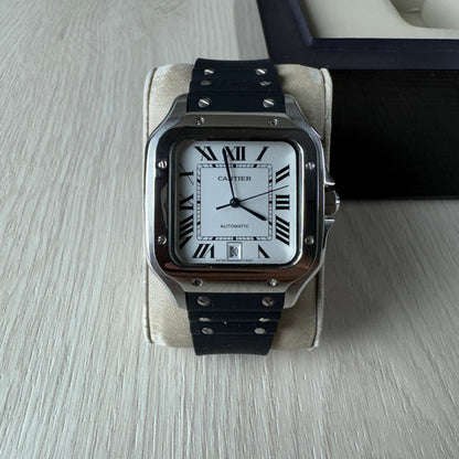 CARTIER SANTOS PRATA PRETO 40MM X 47MM