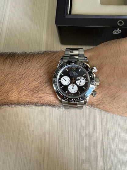 ROLEX DAYTONA  PRATA PRETO 40MM