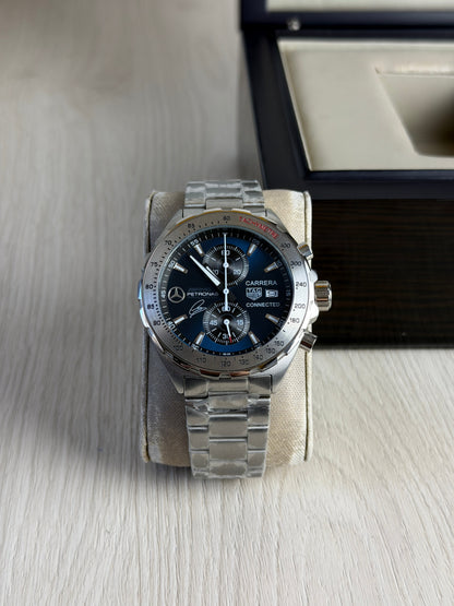 TAG HEUER CARRERA AMG PRATA AZUL 43MM