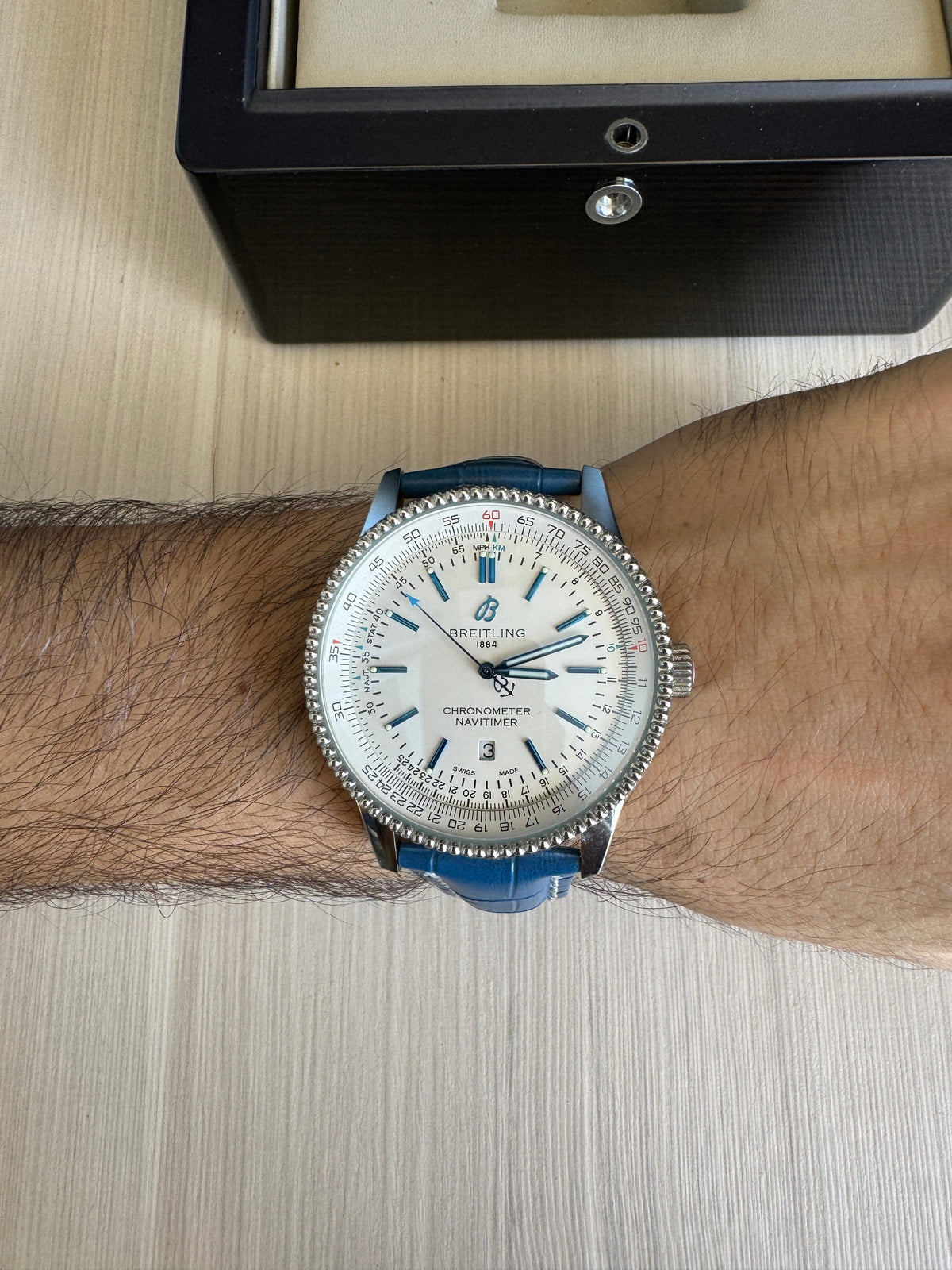 BREITLING NAVITIMER BRANCO COURO AUTOMÁTICO 46MM