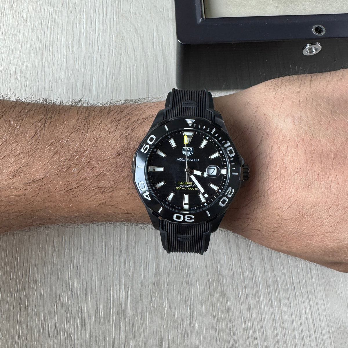 TAG HEUER AQUARACER PRETO BORRACHA AUTOMÁTICO 43MM