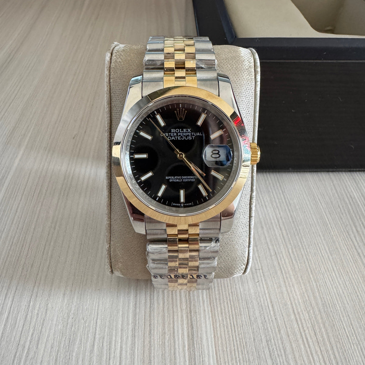 ROLEX DATEJUST MISTO DOURADO PRETO FEMININO 36MM