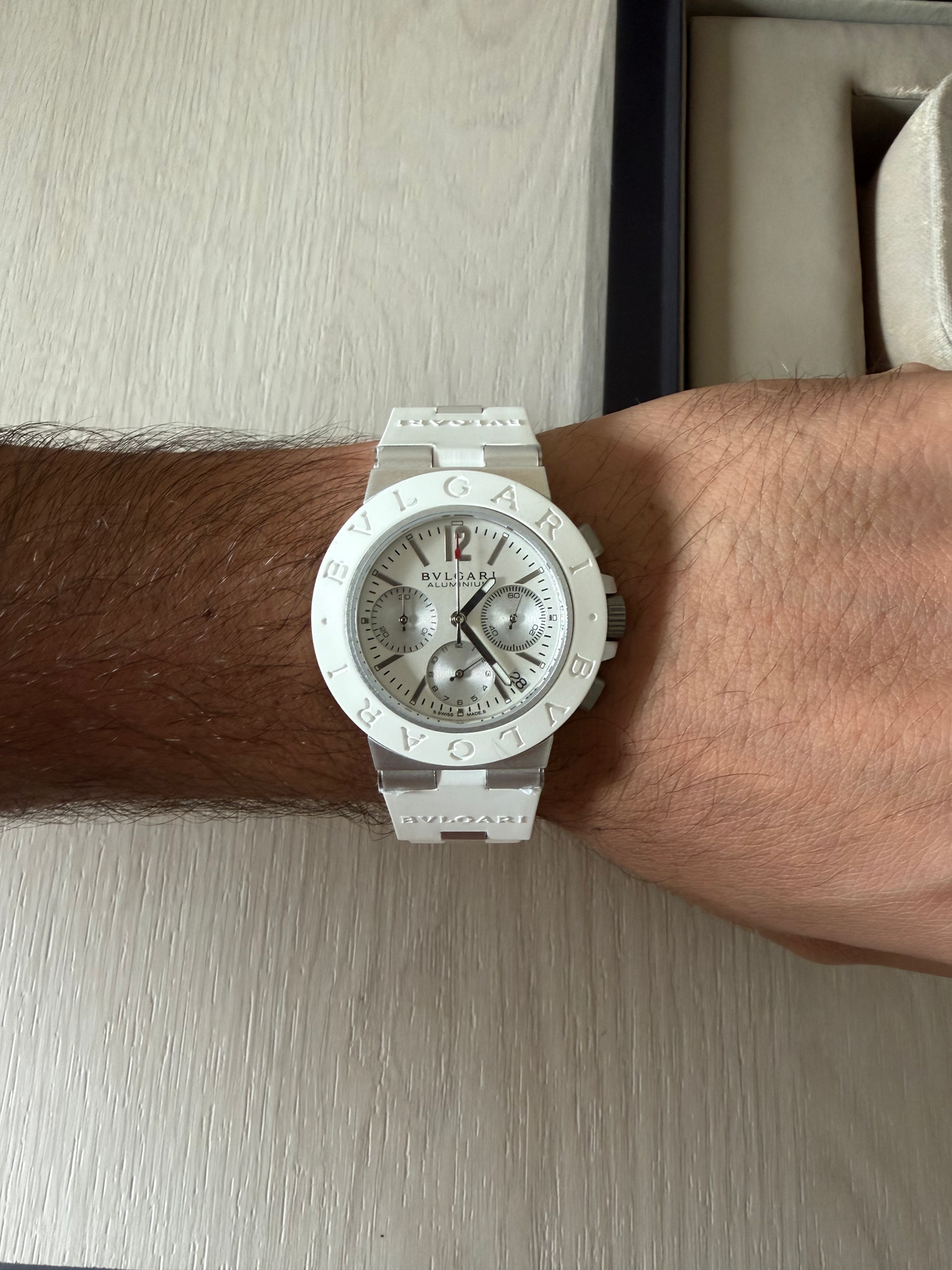 BVLGARI TITANIUM  BRANCO 43MM