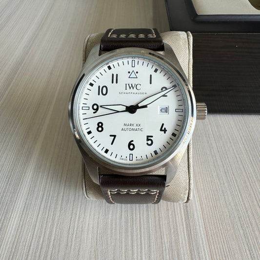 IWC MARK XVIII PRATA BRANCO COURO AUTOMÁTICO 41MM