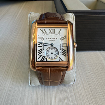 CARTIER TANK ROSE COURO 35MM X 43MM