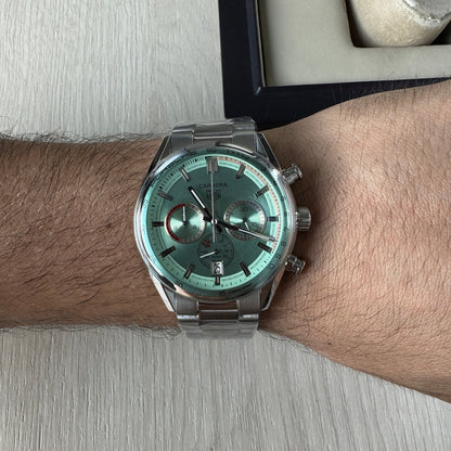TAG HEUER CARRERA PRATA VERDE 41MM
