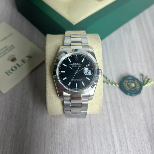 ROLEX DATEJUST PRATA PRETO FEMININO 36MM