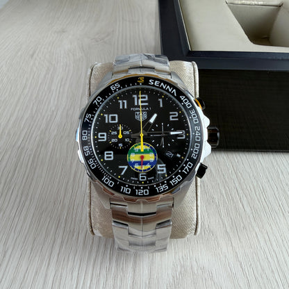 TAG HEUER SENNA PRATA PRETO 43MM