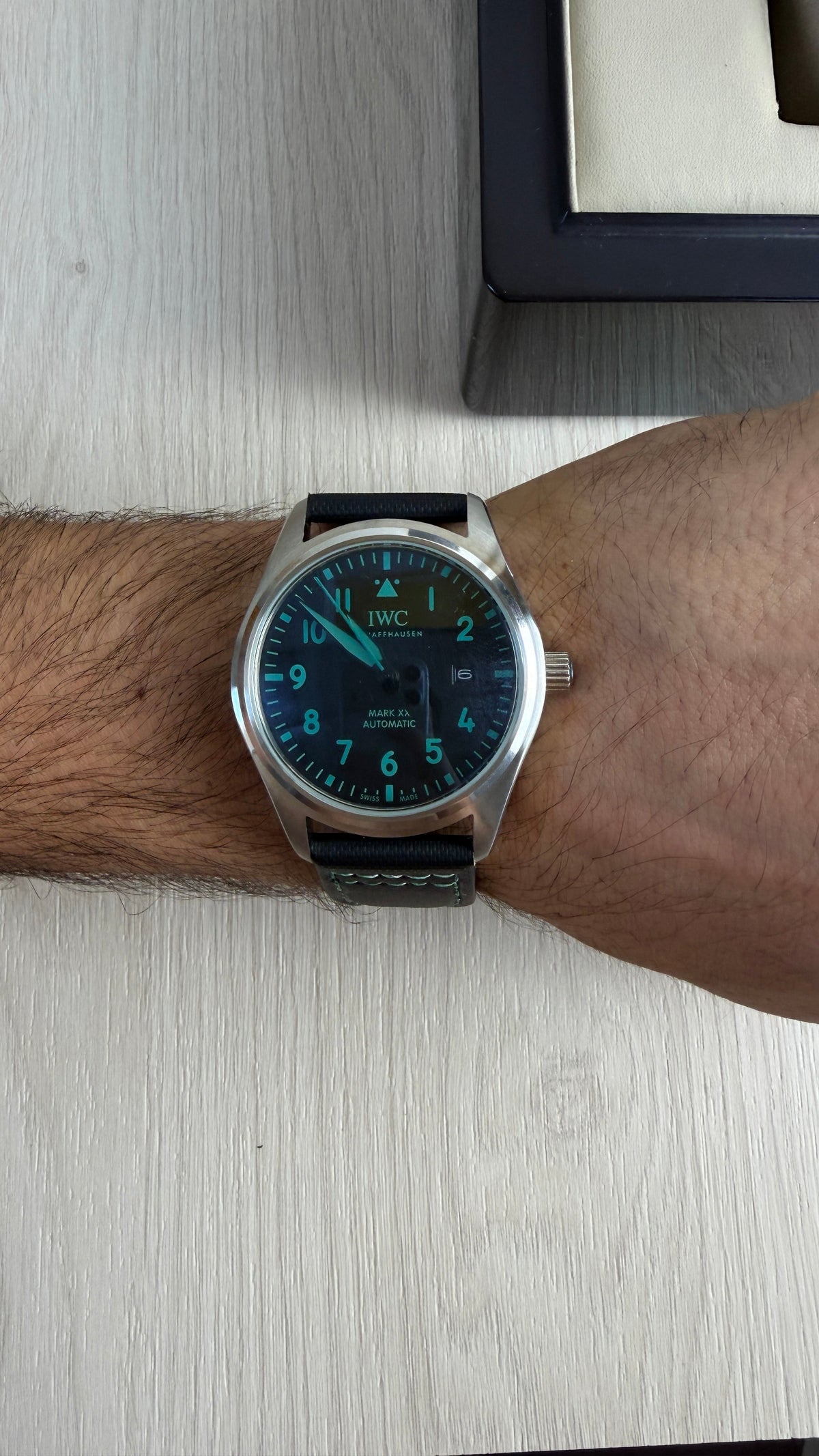 IWC  PRATA COURO AUTOMÁTICO 41MM