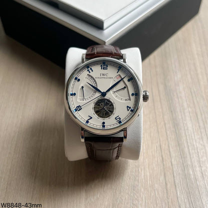 IWC PRATA BRANCO COURO AUTOMÁTICO 44MM