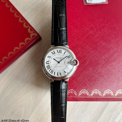 CARTIER BALLON BLEU PRATA PRETO 42MM W6920042 SUPER CLONE