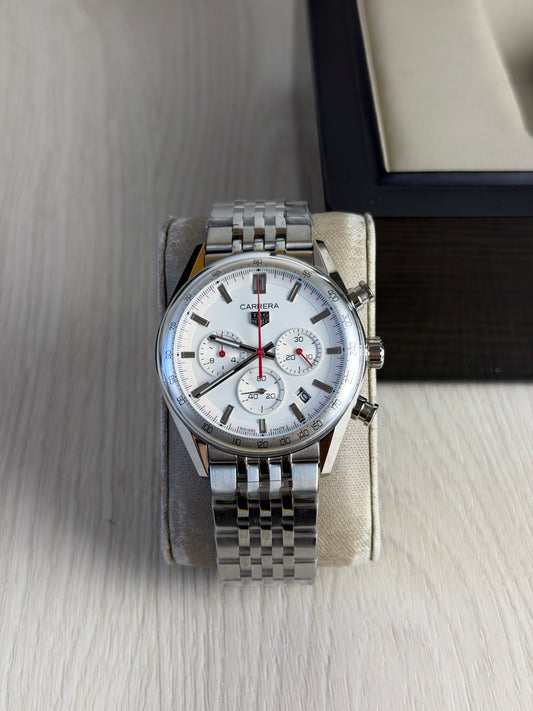 TAG HEUER CARRERA PRATA BRANCO 41MM