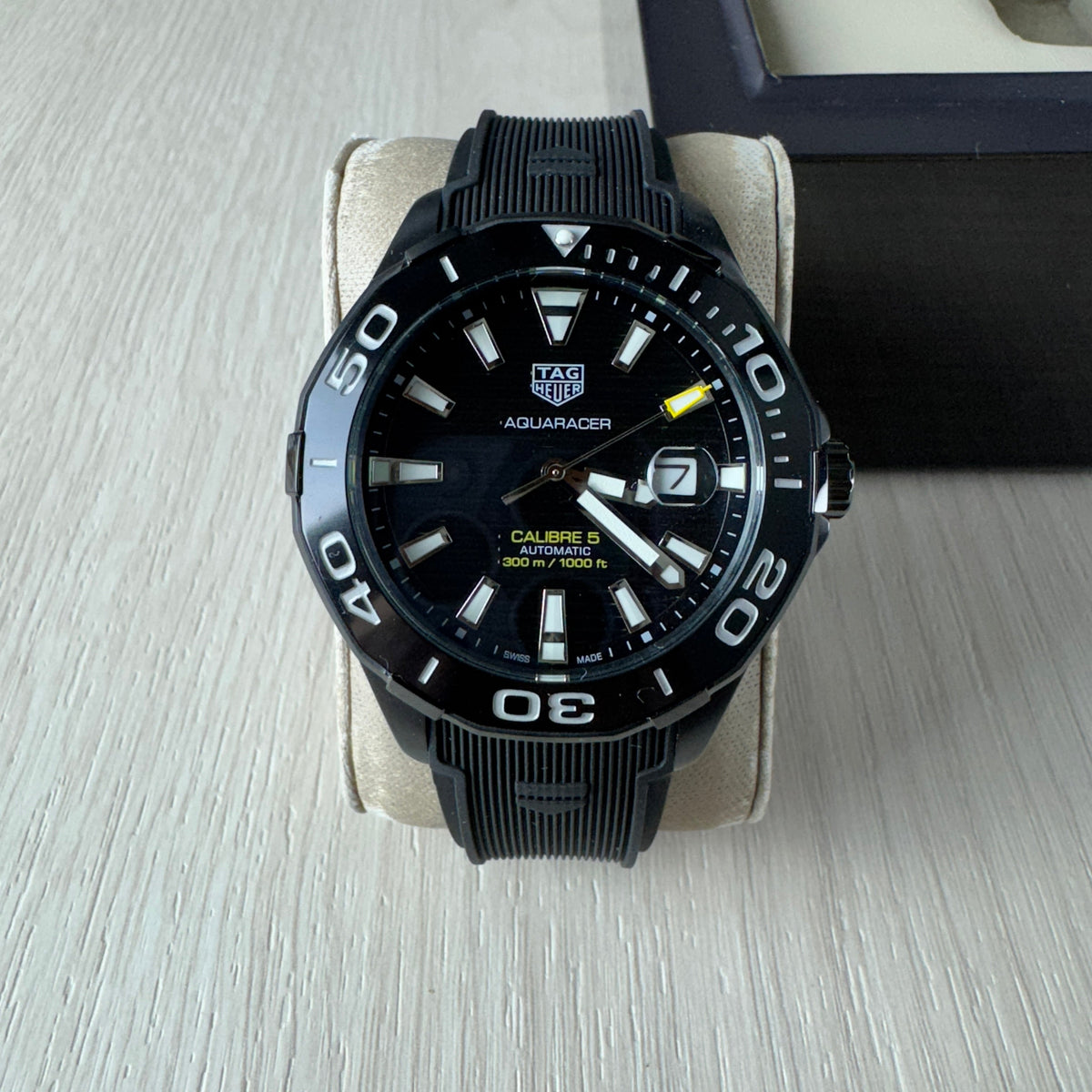 TAG HEUER AQUARACER PRETO BORRACHA AUTOMÁTICO 43MM